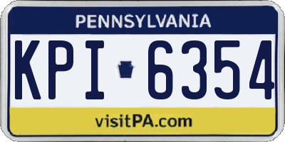 PA license plate KPI6354