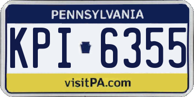 PA license plate KPI6355