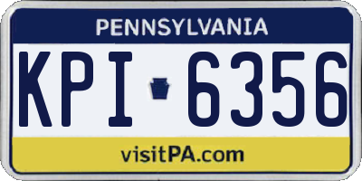 PA license plate KPI6356