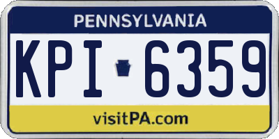 PA license plate KPI6359