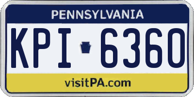 PA license plate KPI6360