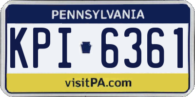 PA license plate KPI6361