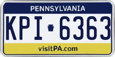 PA license plate KPI6363