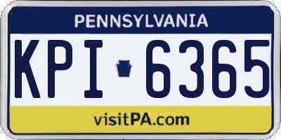 PA license plate KPI6365