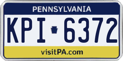 PA license plate KPI6372