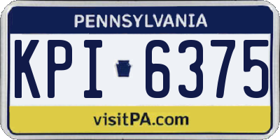 PA license plate KPI6375