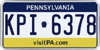 PA license plate KPI6378