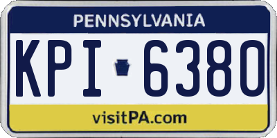 PA license plate KPI6380