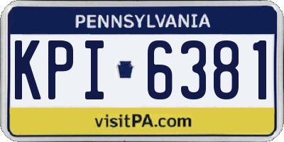 PA license plate KPI6381