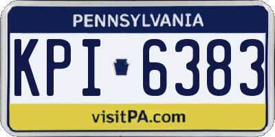 PA license plate KPI6383