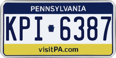 PA license plate KPI6387