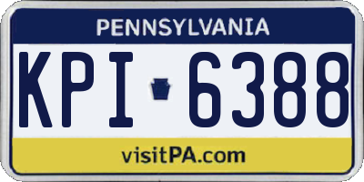 PA license plate KPI6388