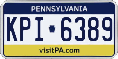 PA license plate KPI6389