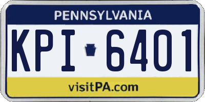 PA license plate KPI6401