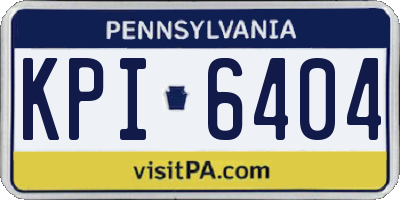 PA license plate KPI6404