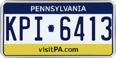 PA license plate KPI6413