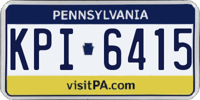 PA license plate KPI6415