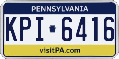 PA license plate KPI6416