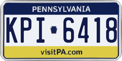 PA license plate KPI6418