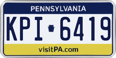 PA license plate KPI6419