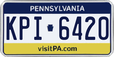 PA license plate KPI6420