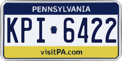 PA license plate KPI6422