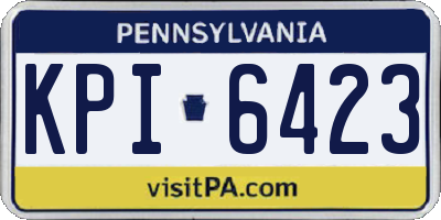 PA license plate KPI6423