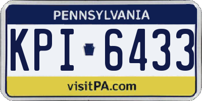PA license plate KPI6433