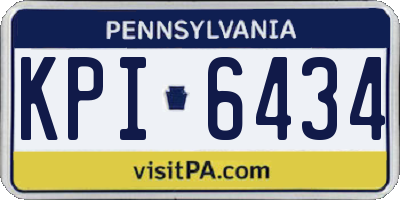 PA license plate KPI6434