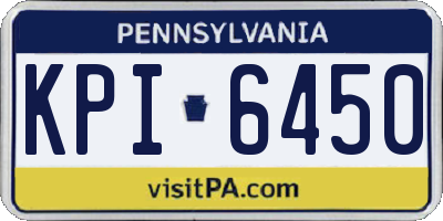 PA license plate KPI6450