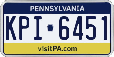 PA license plate KPI6451