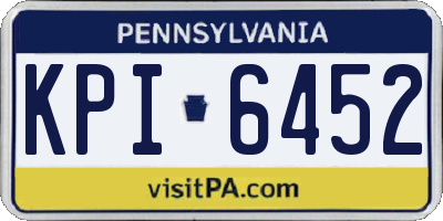 PA license plate KPI6452