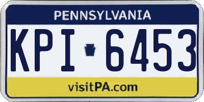 PA license plate KPI6453
