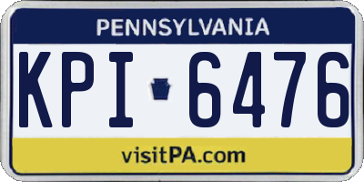 PA license plate KPI6476