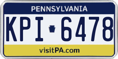 PA license plate KPI6478