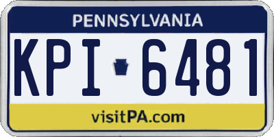 PA license plate KPI6481