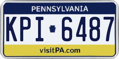 PA license plate KPI6487