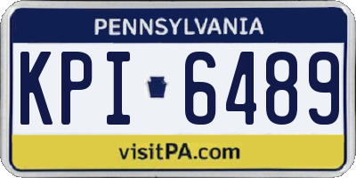PA license plate KPI6489