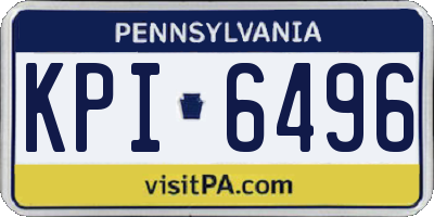 PA license plate KPI6496