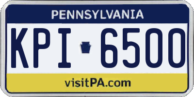 PA license plate KPI6500