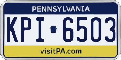 PA license plate KPI6503
