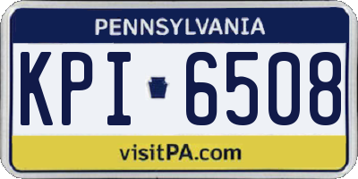 PA license plate KPI6508