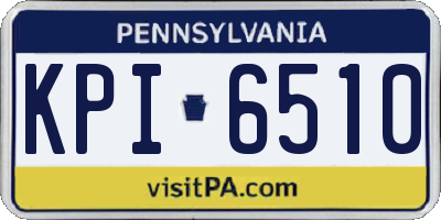 PA license plate KPI6510