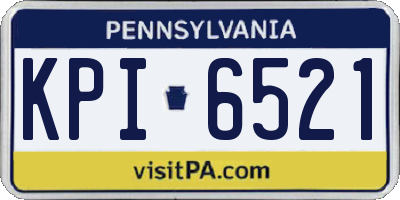 PA license plate KPI6521