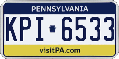 PA license plate KPI6533