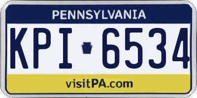 PA license plate KPI6534