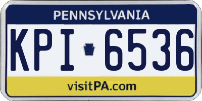 PA license plate KPI6536