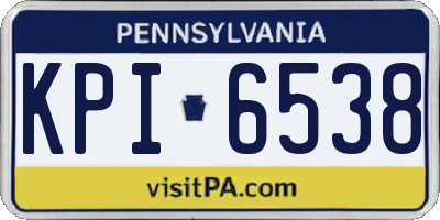PA license plate KPI6538
