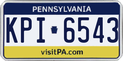 PA license plate KPI6543
