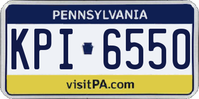 PA license plate KPI6550